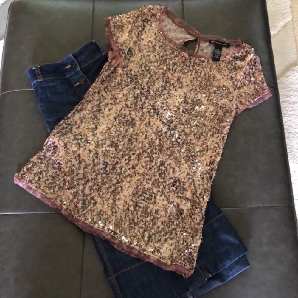 INC International Concept Sequins Top Med.